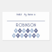 Hallo Mein Name ist Schreiben in Identifizierungst Rechteckiger Aufkleber (Vorderseite)