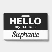 Hallo, mein Name ist schwarz, benutzerdefinierter  Ausweis (Back)