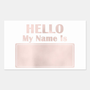Hallo, mein Name ist Tag Meeting Family White Rechteckiger Aufkleber