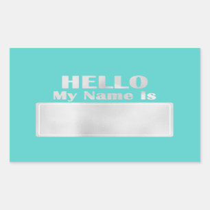 Hallo, mein Name ist Tag Meeting Friends Meeting M Rechteckiger Aufkleber