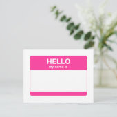 Hallo, mein Name ist Tag Postkarte (Stehend Vorderseite)