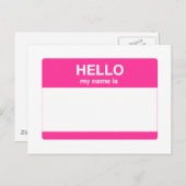 Hallo, mein Name ist Tag Postkarte (Vorne/Hinten)