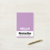 Hallo mein Name ist trendy Typografie Monogram Cus Post-it Klebezettel (Auf Schreibtisch)