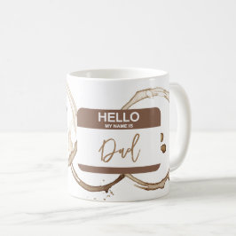 Hallo Mein Name ist VATER Nametag Coffee Rings Fun Kaffeetasse