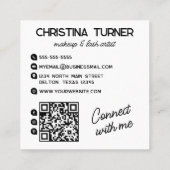 Hallo, mein Name ist weiß schwarz Quadratische Visitenkarte (Rückseite)