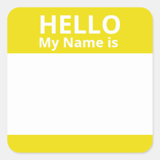 Hallo Mein Name ist Yellow White Name Aufkleber