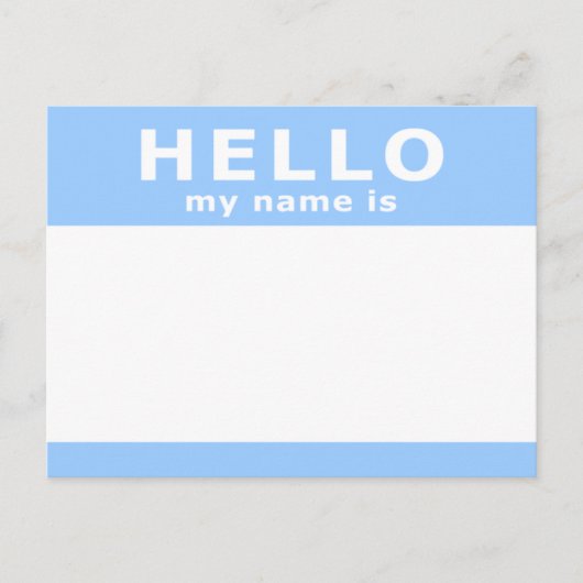 Hallo, mein Name Postkarte (Vorderseite)