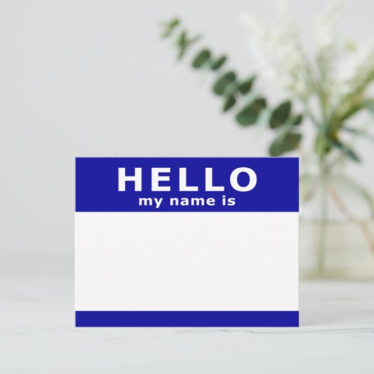 Hallo, mein Name Postkarte (Stehend Vorderseite)