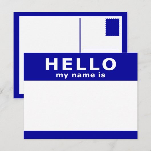 Hallo, mein Name Postkarte (Vorne/Hinten)