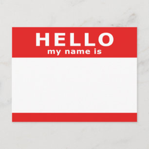 Hallo, mein Name Postkarte