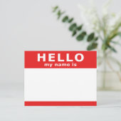 Hallo, mein Name Postkarte (Stehend Vorderseite)