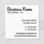 Hallo, mein Name Quadratische Visitenkarte (Rückseite)