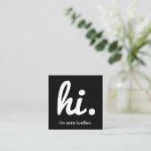 Hallo, mein Name Quadratische Visitenkarte (Stehend Vorderseite)