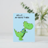 Hallo Mein Name TRex Postkarte (Stehend Vorderseite)