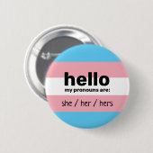 Hallo meine Aussprache sind & Transgender-Flag Button (Vorne & Hinten)