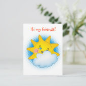 Hallo meine Freunde! - Vorlage für Postkarten (Stehend Vorderseite)