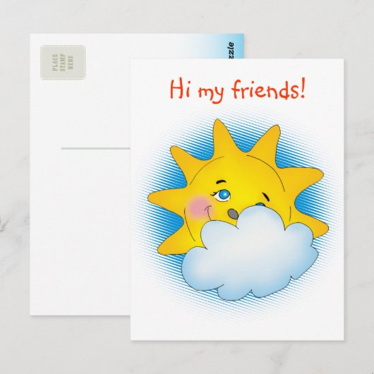 Hallo meine Freunde! - Vorlage für Postkarten (Vorne/Hinten)