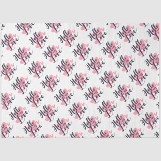 Hallo Meine Liebe mit dem Hearts Tissue Paper Seidenpapier (Vorderseite)