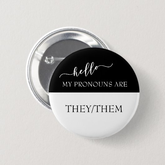 Hallo, meine Pronomen sind sie Button (Vorne & Hinten)