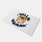 Hallo Mensch Heilende Yoga Hund Fußmatte (Schrägansicht)