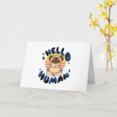 Hallo Mensch Heilende Yoga Hund Karte (Gelbe Blume)