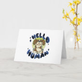 Hallo Mensch Heilende Yoga Hund Karte (Gelbe Blume)