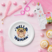 Hallo Mensch Heilende Yoga Hund Pappteller (Party)