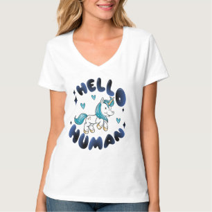 Hallo Mensch Liebes Einhorn T-Shirt