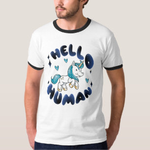 Hallo Mensch Liebes Einhorn T-Shirt
