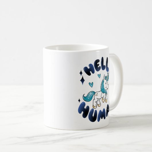 Hallo Mensch Lieblich Unicorn Kaffeetasse (VorderseiteRechts)