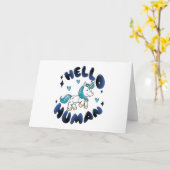 Hallo Mensch Lieblich Unicorn Karte (Gelbe Blume)
