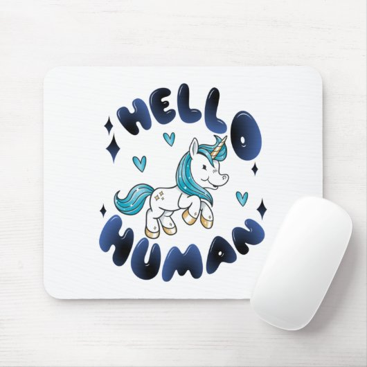 Hallo Mensch Lieblich Unicorn Mousepad (Mit Mouse)