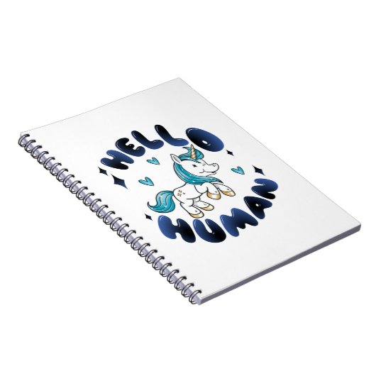 Hallo Mensch Lieblich Unicorn Notizblock (Rechte Seite)