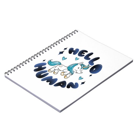 Hallo Mensch Lieblich Unicorn Notizblock (Linke Seite)