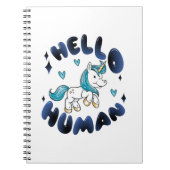 Hallo Mensch Lieblich Unicorn Notizblock (Vorderseite)