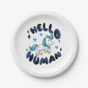 Hallo Mensch Lieblich Unicorn Pappteller