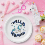 Hallo Mensch Lieblich Unicorn Pappteller (Party)
