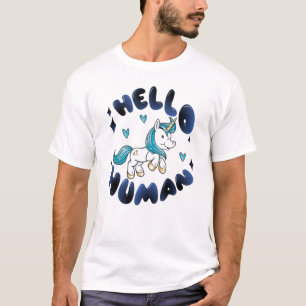 Hallo Mensch Lieblich Unicorn T-Shirt