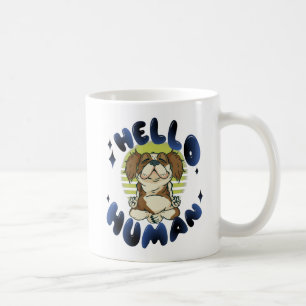 Hallo Mensch Meditierender Yoga-Hund Kaffeetasse