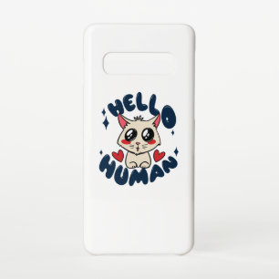 Hallo Mensch Süße Katze Samsung Galaxy S10 Hülle