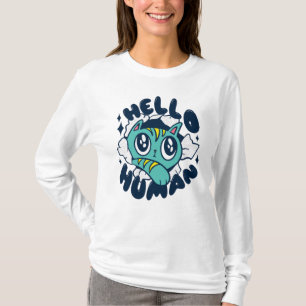 Hallo Mensch Süße Katze T-Shirt