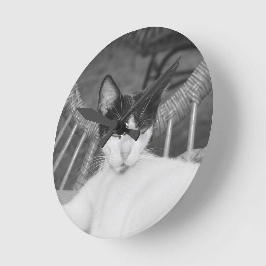 Hallo, Meow.. Runde Wanduhr (Winkel)