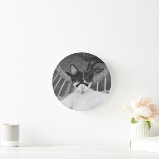Hallo, Meow.. Runde Wanduhr (Zuhause)