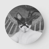 Hallo, Meow.. Runde Wanduhr (Vorderseite)