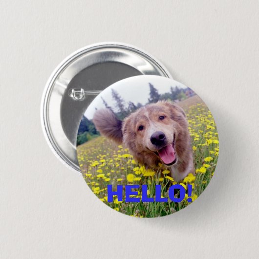 HALLO! - Mergeliger Knopf Button (Vorne & Hinten)