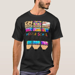 Hallo Middle School Leopard Gefärbte Krawatte Stif T-Shirt