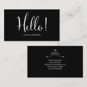 Hallo! Minimalistische Black Business Card Visitenkarte (Vorne/Hinten)