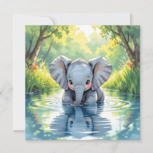 Hallo mit diesem niedlichen Elephant Themed Blank Feiertagskarte