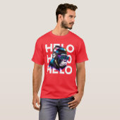 Hallo mit Gorillas Retro T-Shirt (Vorne ganz)