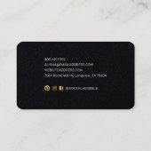 Hallo mit Modern & Minimal 5 Foto Layout Schwarz Visitenkarte (Rückseite)